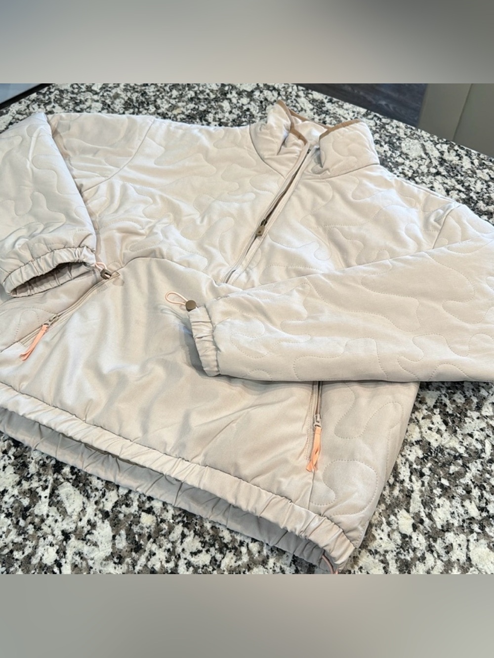 Avalanche Beige Quilted Half-Zip Pullover Jacket - Picture 5 of 6